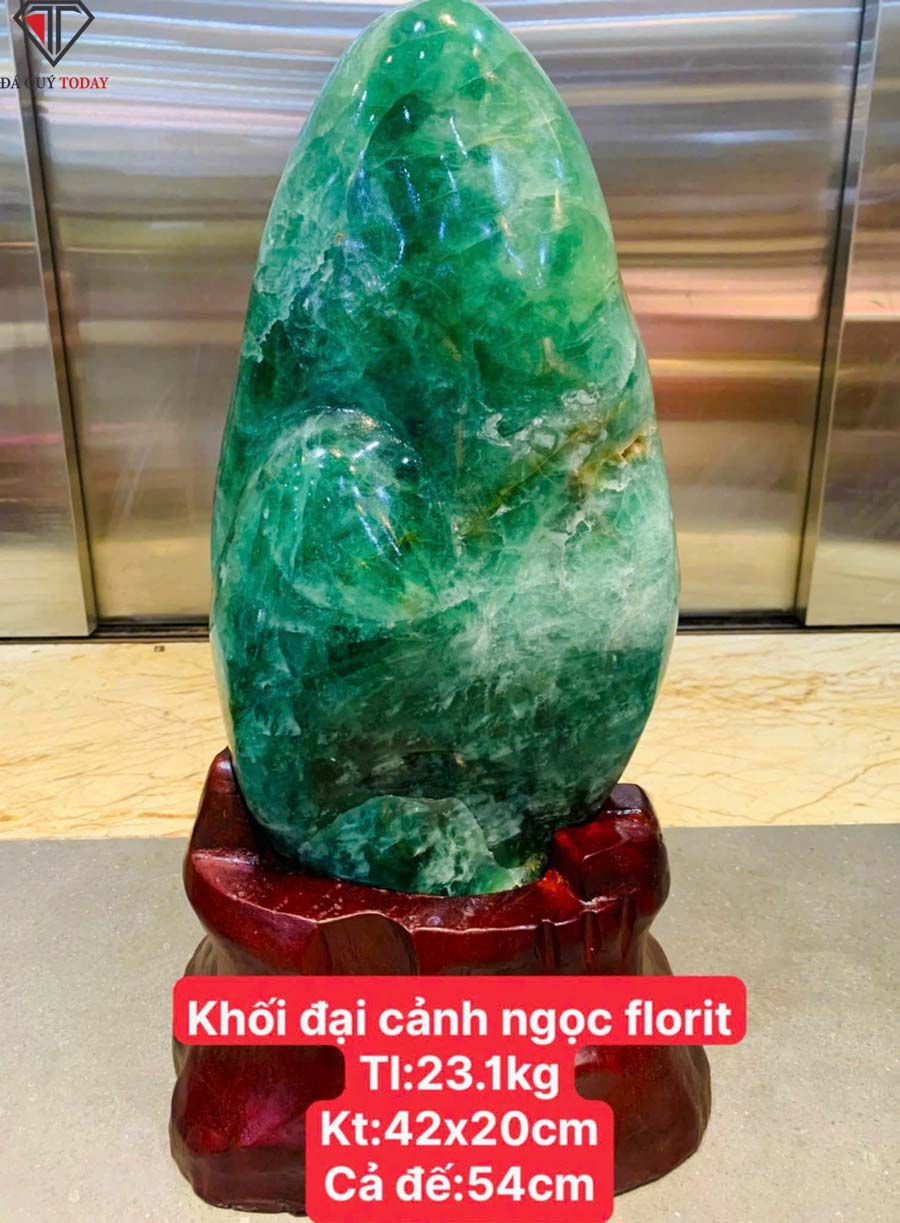 Đá cảnh fluorite màu xanh lá cây 23.1kg